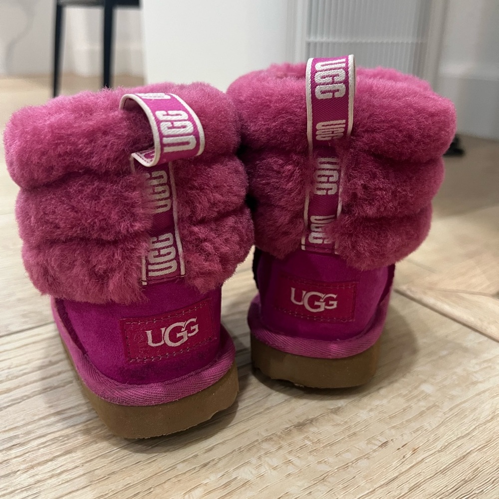 UGG Kids Fuchsia Fluffy Boots